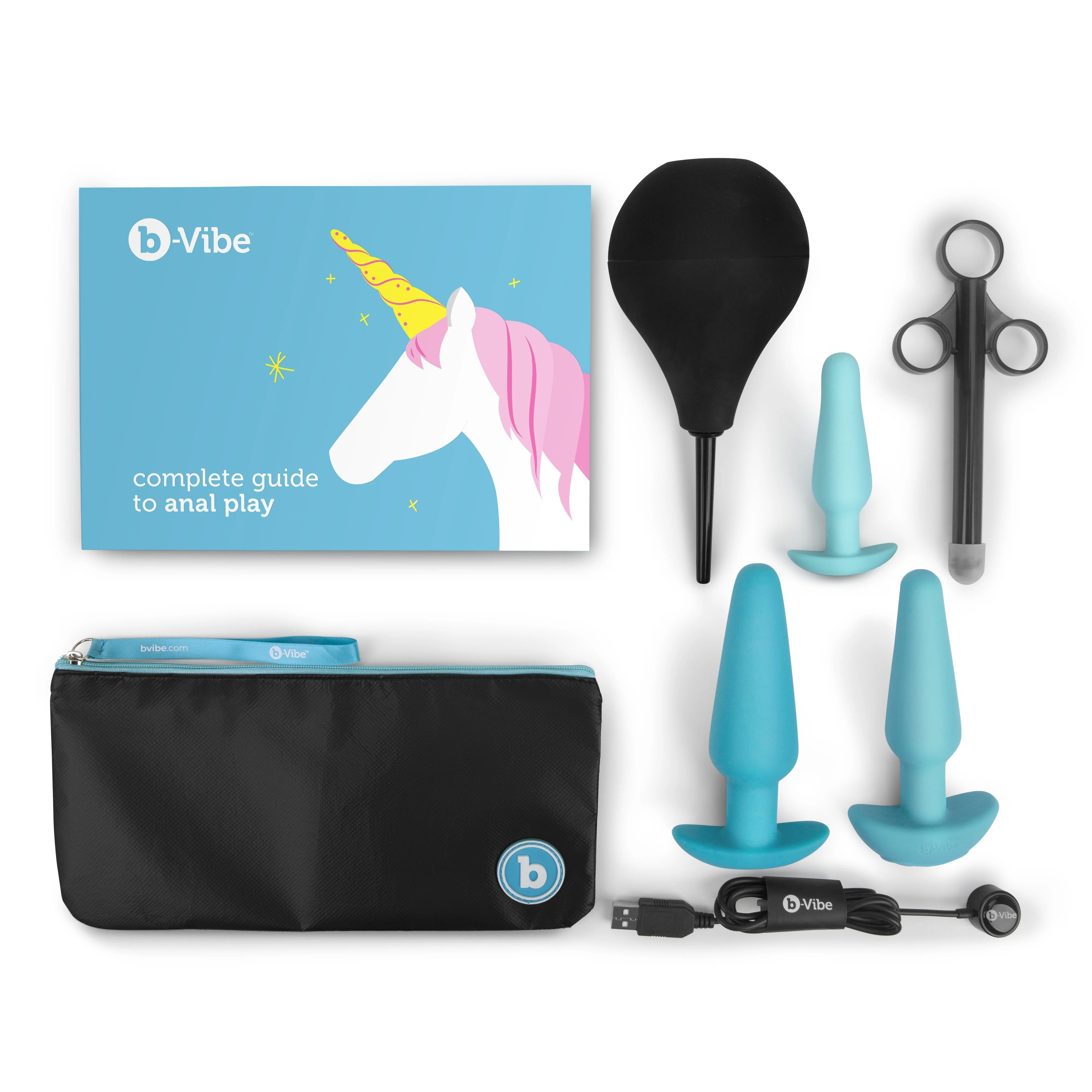 b-Vibe Anal Training & Education Set Plug Kit with Lube Launcher & Enema - Image 5