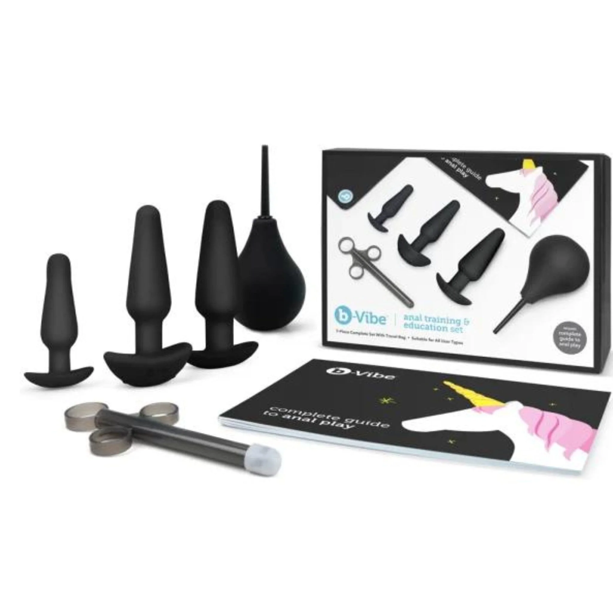 b-Vibe Anal Training & Education Set Plug Kit with Lube Launcher & Enema - Image 6
