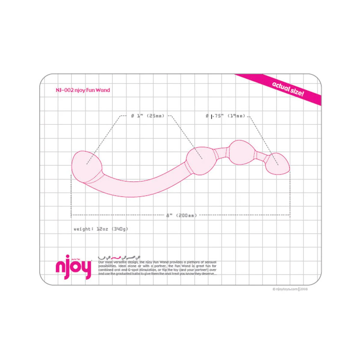 Njoy Fun Wand Double Ended Steel Dildo - Image 3