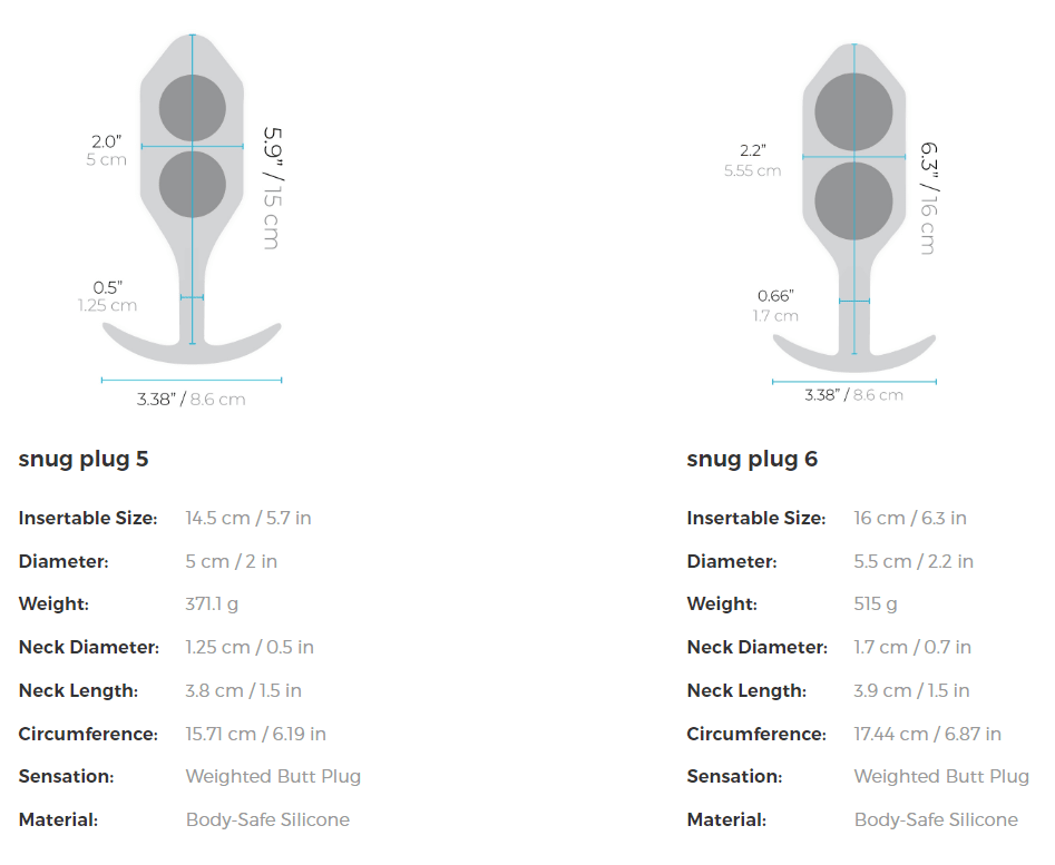 b-Vibe Snug Plug Weighted Silicone Butt Plugs - 7 Sizes - Image 27