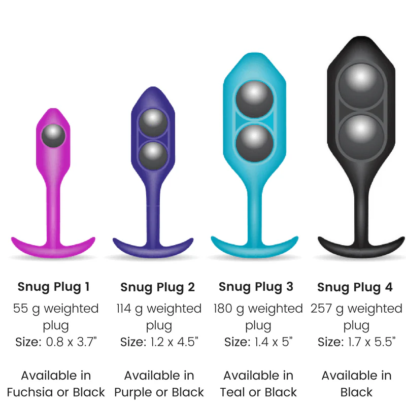 b-Vibe Snug Plug Weighted Silicone Butt Plugs - 7 Sizes - Image 7